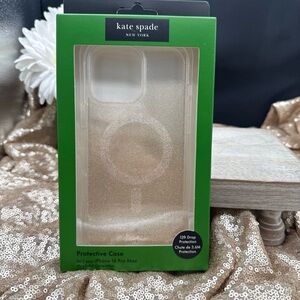 Kate Spade iPhone 16 Pro Max Phone Case MagSafe -  Gold  Sparkling Glitter